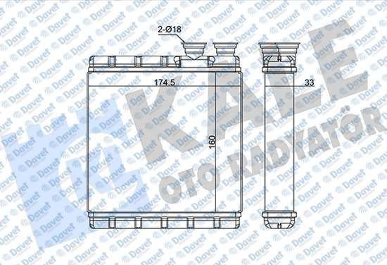 KALE 370630 Kalorifer Radyatoru Vw Polo T-Cross - Seat Arona Ibiza V 1.0 1.5tsi 1.6tdi 17> Audi 2.5 3.0 3.5 4.0tfi 18> Borusuz (Brazing Al) (160x174.5x33)